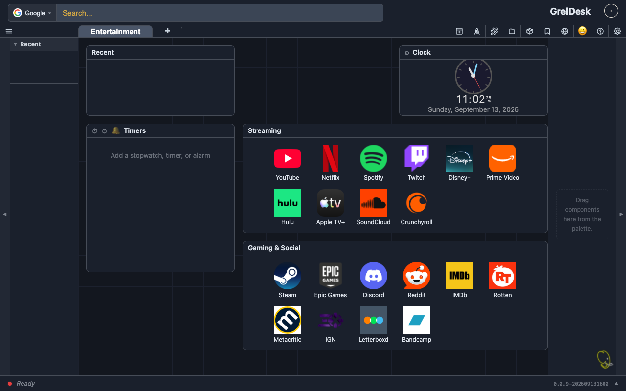 Entertainment tab