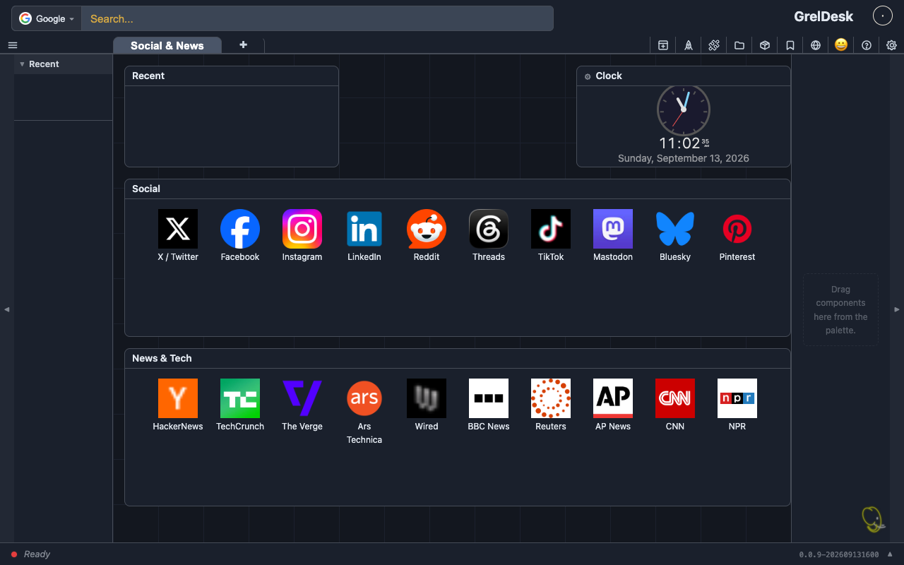 Social & News tab