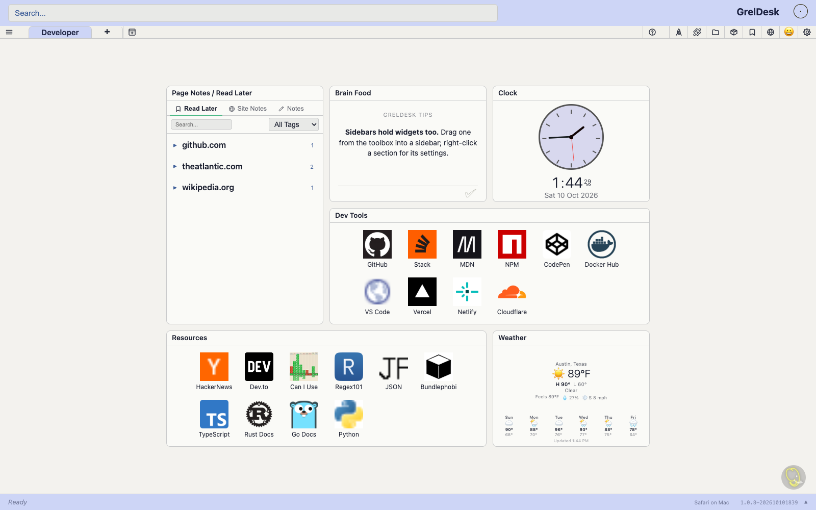 Developer tab