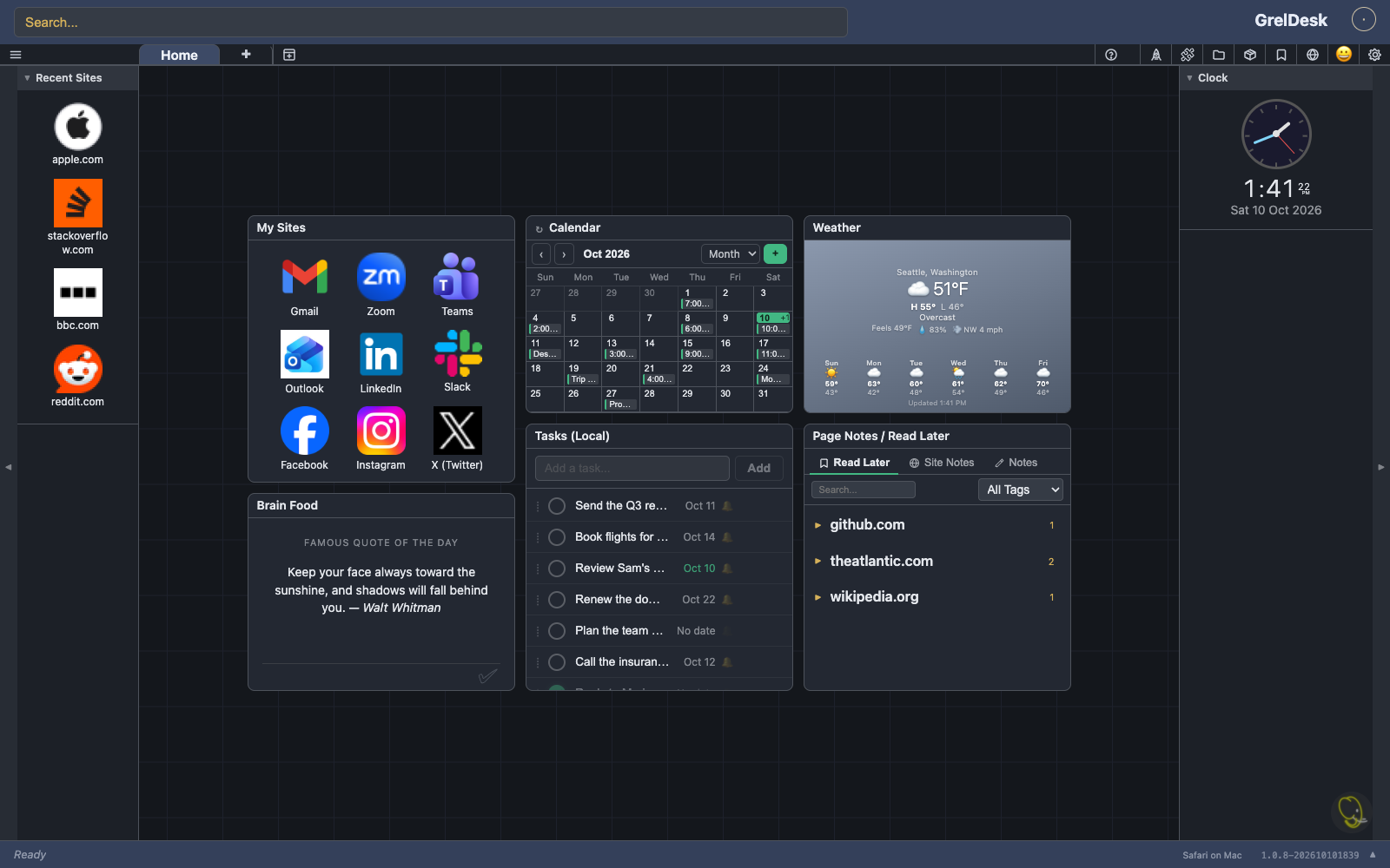 Home tab
