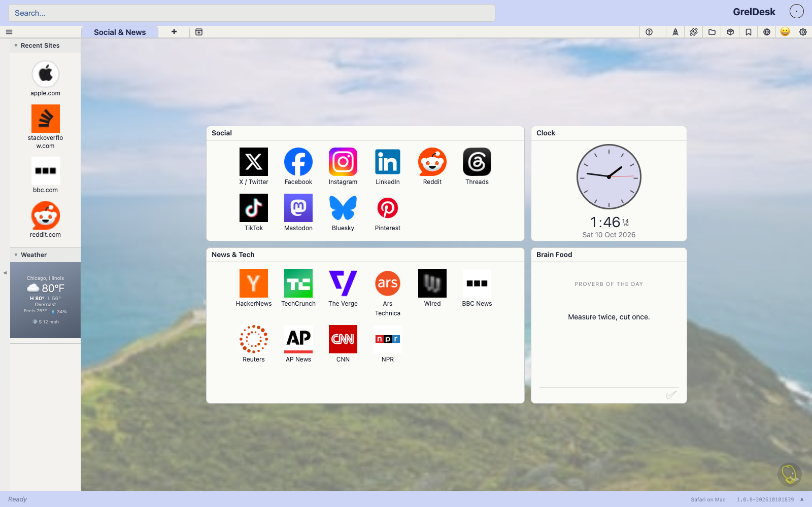 Social & News tab